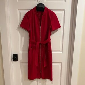 Lafayette 148 Red Zip-Up Dress